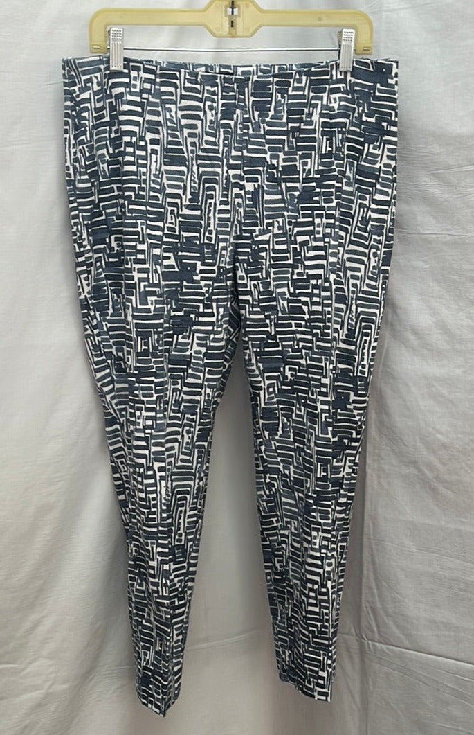 Peserico Sign Blue White Print Crop Pants -- Italy 48 / US 12