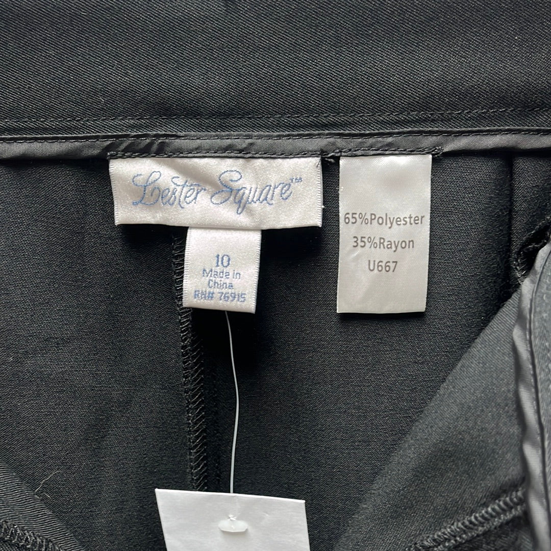 VTG / NWOT -- Lester Square Black Slacks Pants -- 10