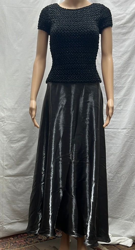 JS Collections Silver Black Formal Dress Gown -- US 4, UK 6