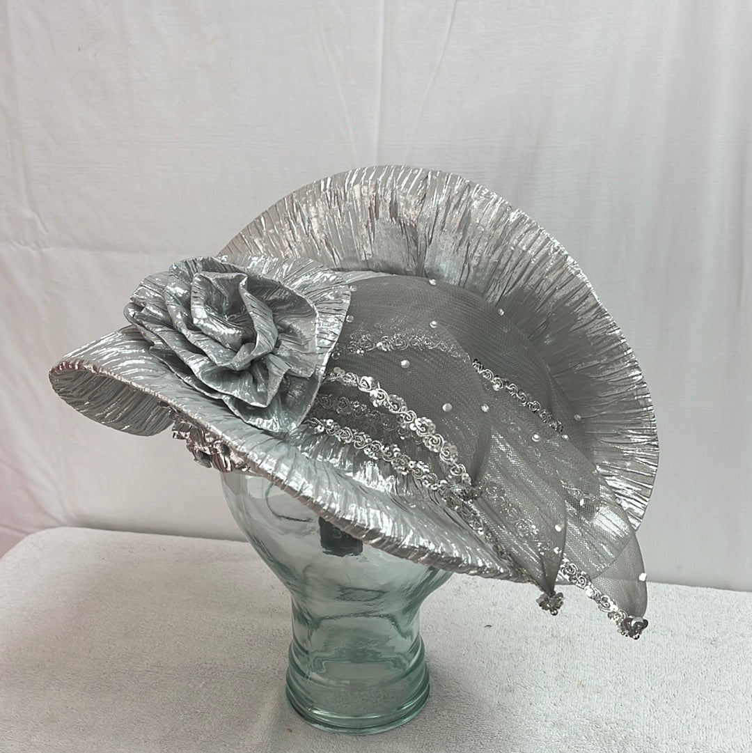 NWT/VTG -- Deborah New York Silver Glam Women's Hat