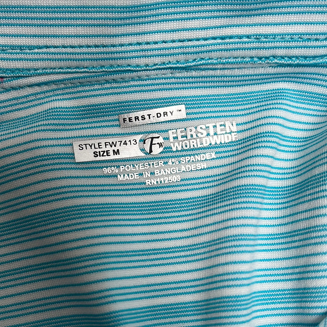 NWT -- Fersten Worldwide Blue Ferst-Dry Caribbean Golf Polo Shirt -- M