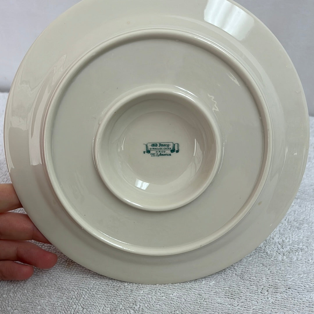 VTG - Gravy Boat w/ Attached Underplate in Nimbus Platinum by Syracuse China