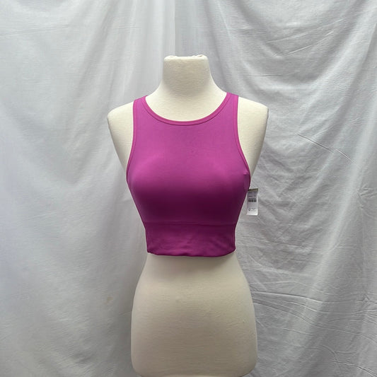 NWT -- J. Crew Hot Pink High Neck Longline Sports Bra -- Size S