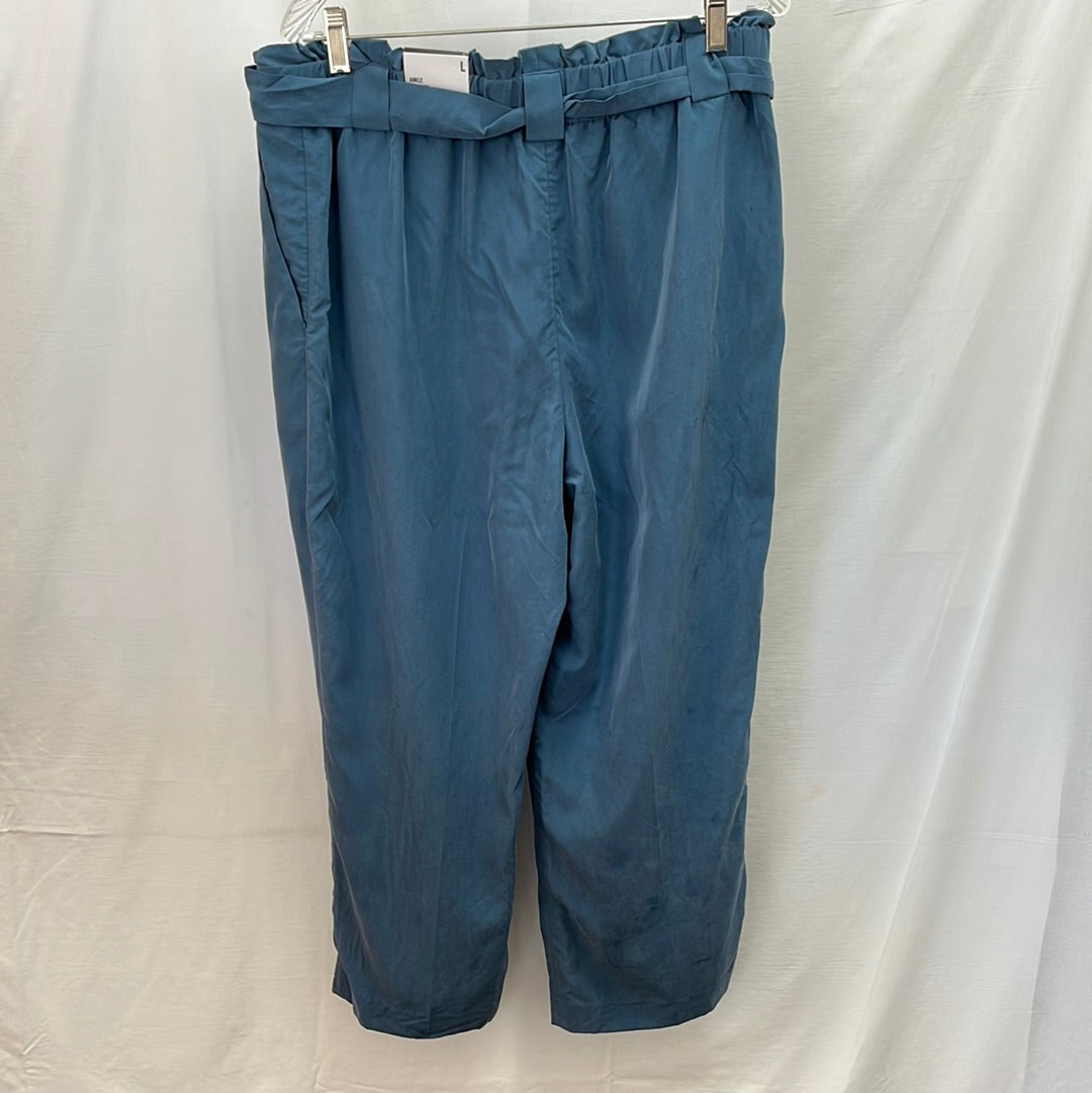 NWT -- Express Blue Linen High Rise Ankle Pants -- L