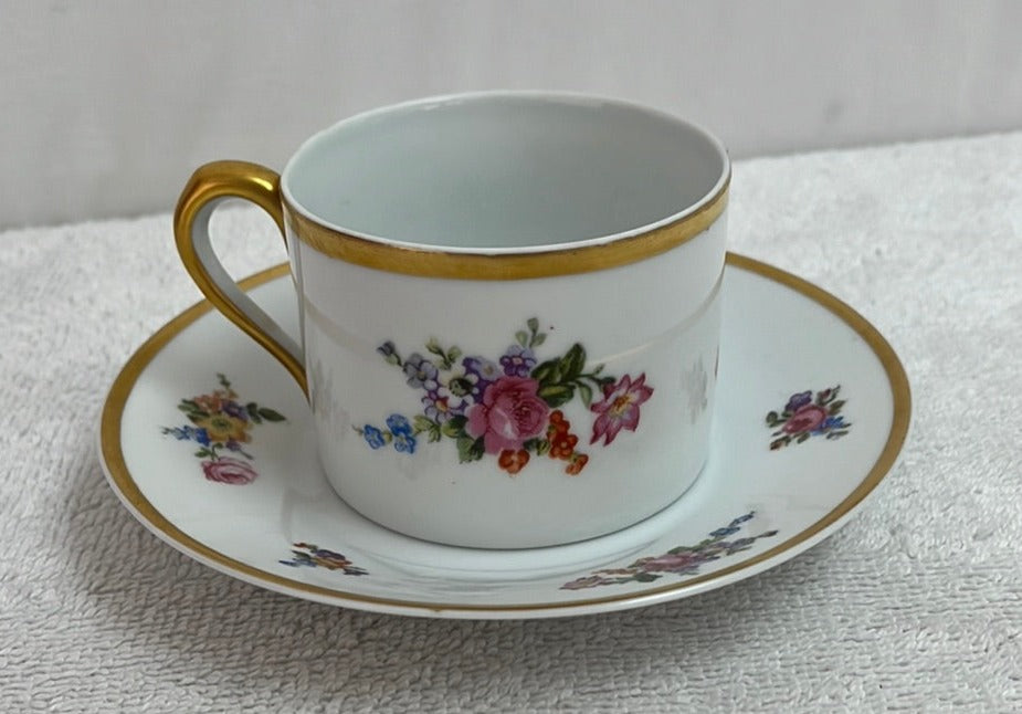 VTG -- Cerabel Porcelaine du Baudour Floral Cup and Saucer Set