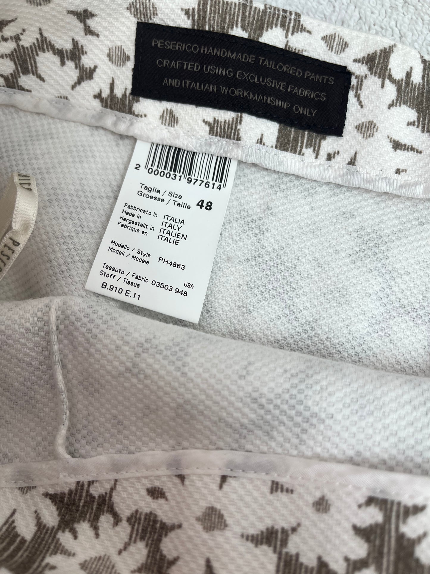 Peserico Sign -- Grey Creme Floral Print Crop Pants -- 48 / US Medium