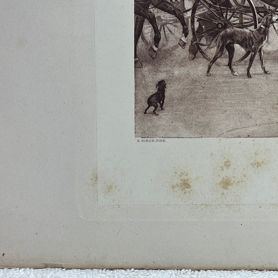Antique -- Original George Barrie 1889 Photogravure from the Exposition Universelle de 1889 -- after G. Giron, "The Two Sisters"
