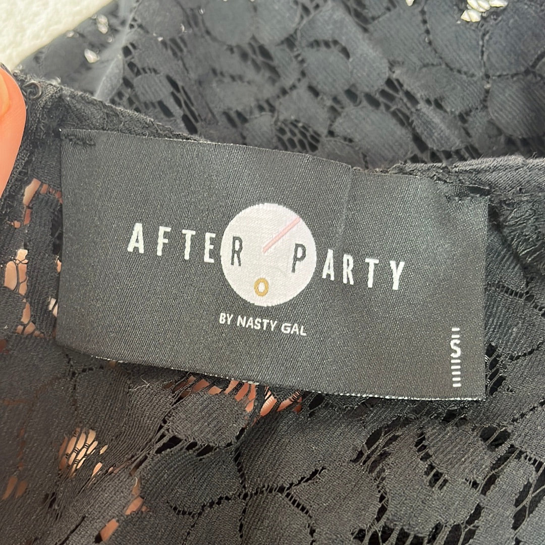 NWT -- Nasty Gal Black Floral Lace Mini Dress -- S