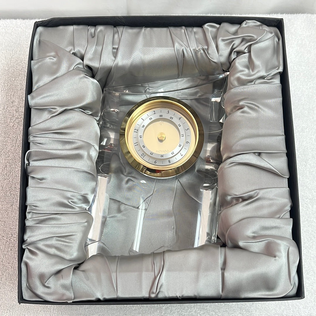 Rare Vintage Movado Leaning Elliptical Desk/Mantel Clock