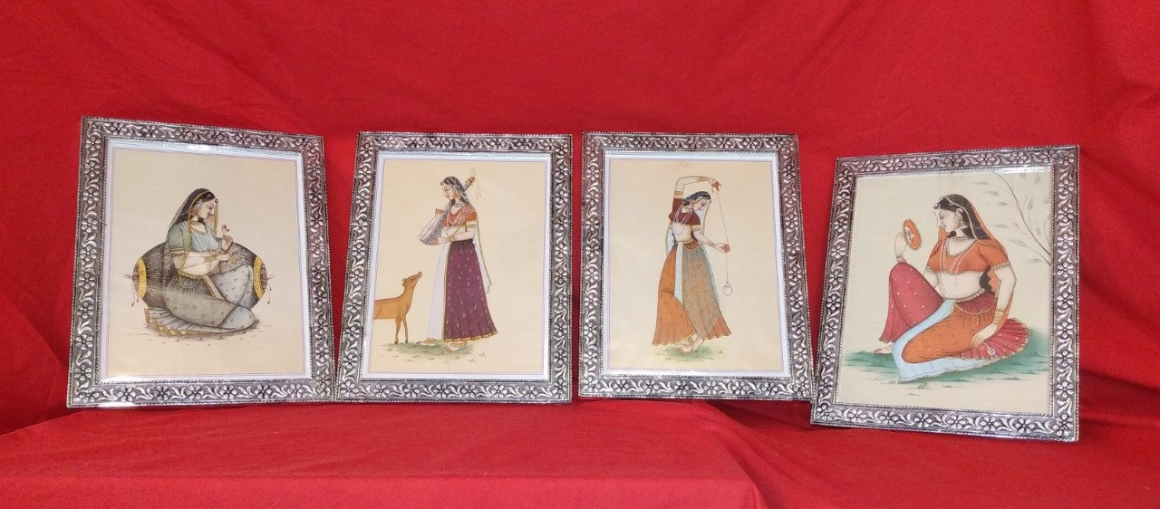 Rajasthani Miniature Ragini Art - Lot of 4