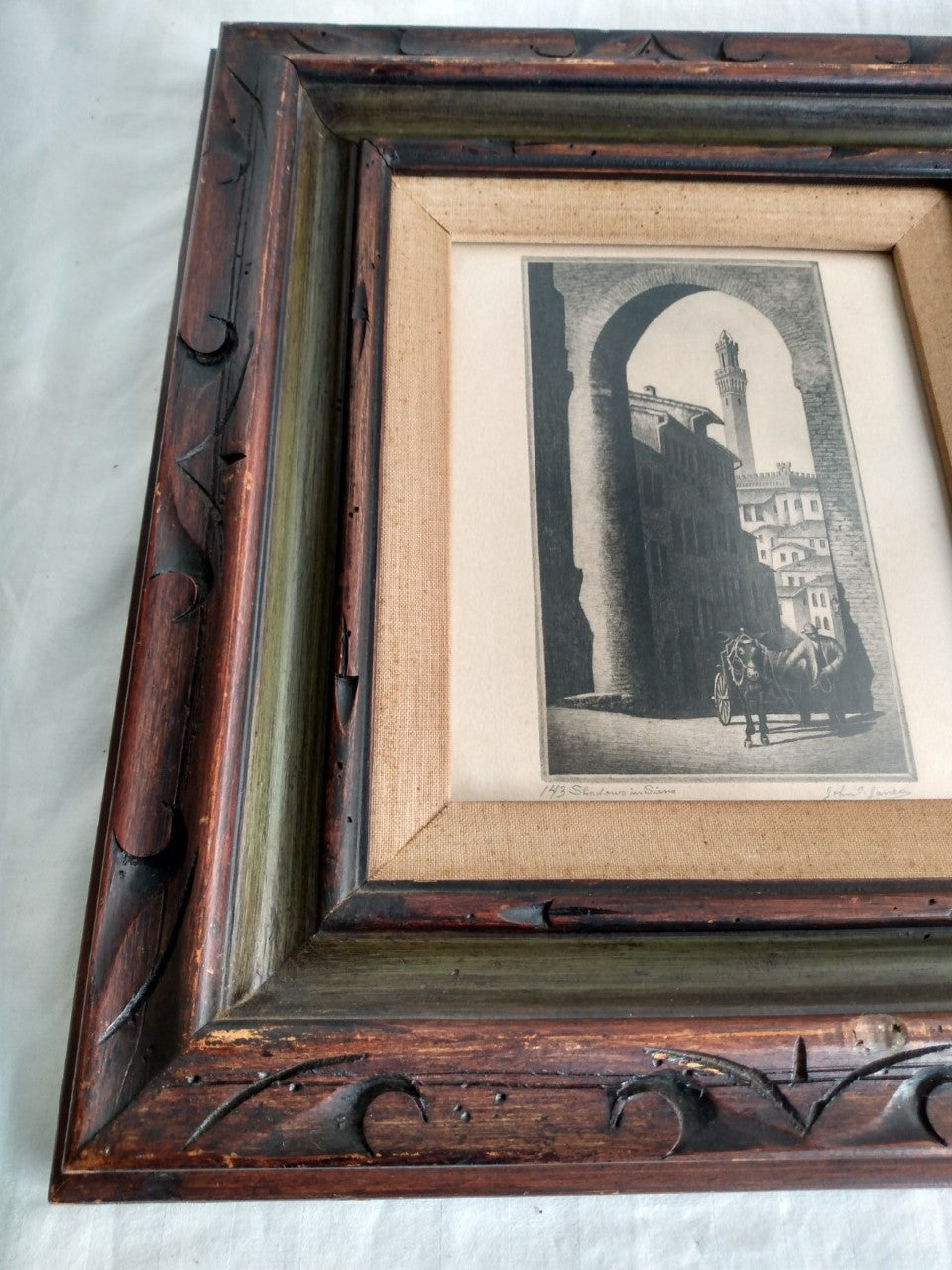 Vintage Framed John C. James etching- numbered and signed- Rare