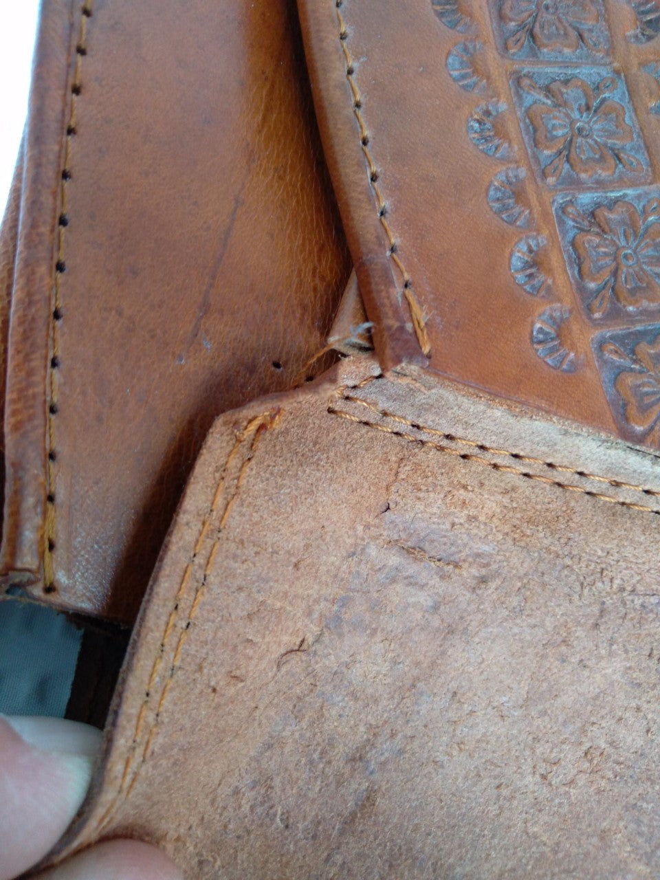 Handmade Brown Leather 70s Inspired Cross Body Bag