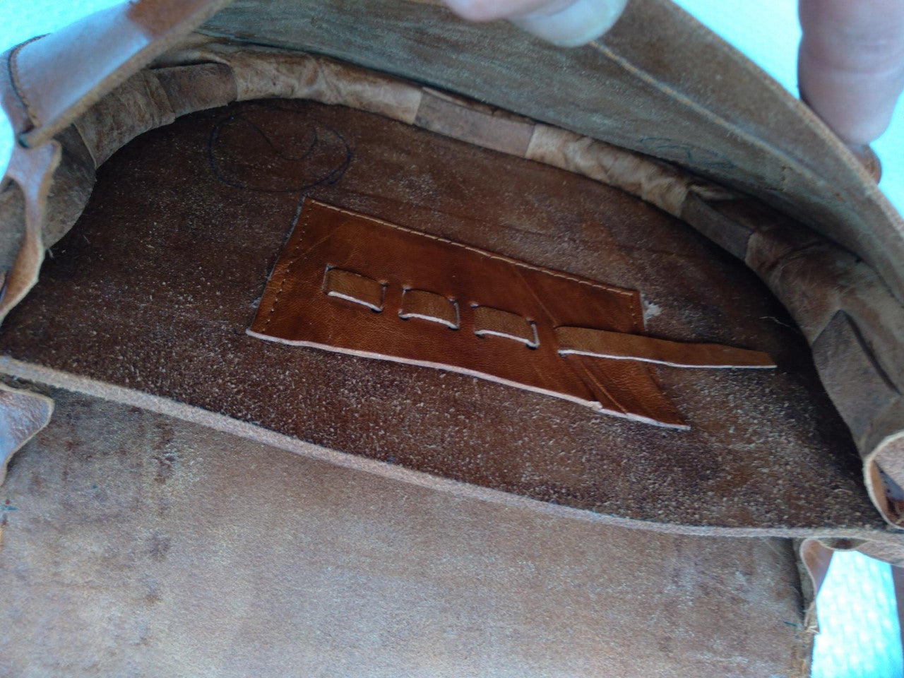 Handmade Brown Leather 70s Inspired Cross Body Bag
