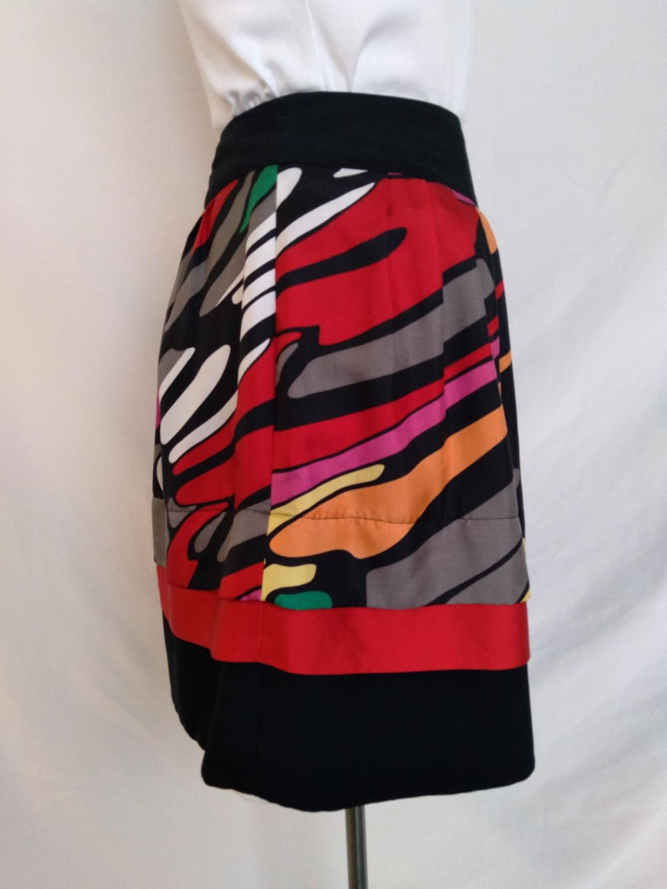 Nygard Multicolor Print Silk Skirt - Size: 2