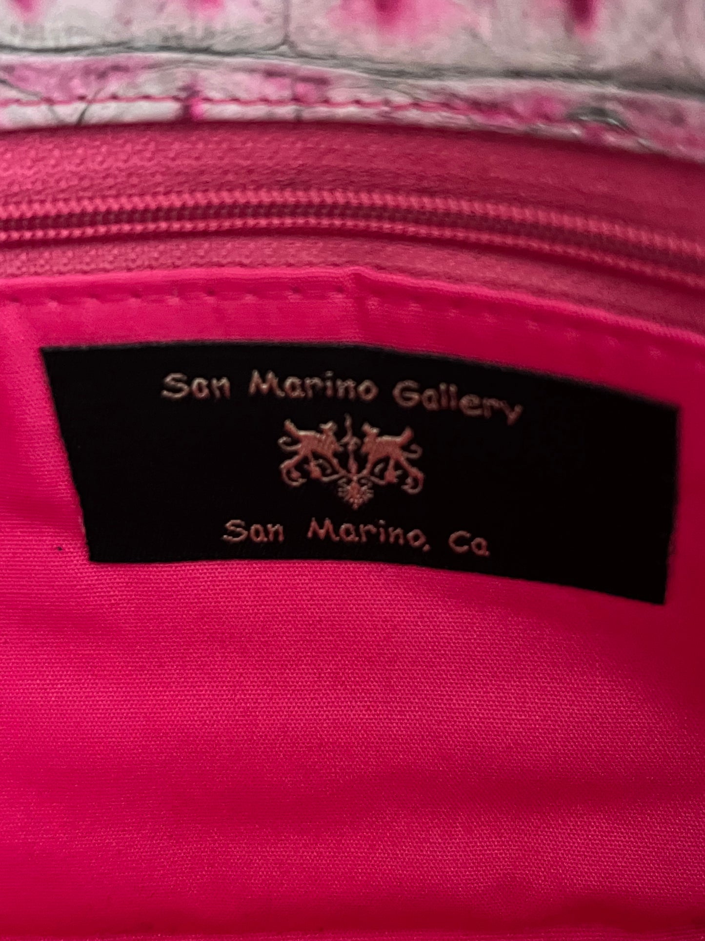 Vintage San Marino Gallery Embossed Pink Leather Clutch