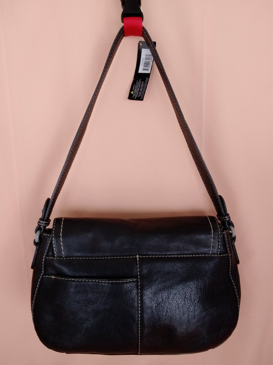 Radley London Painters Mews Black Leather Flap-Over Shoulder Bag