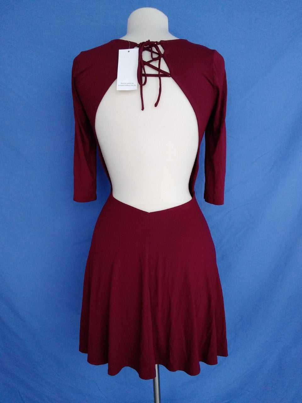 NWT - TOBI Burgundy Backless Dress - XS
