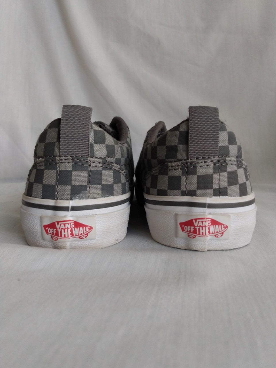 Vans Off the Wall Gray and Black Checkered Shoes- Youth Size: 3