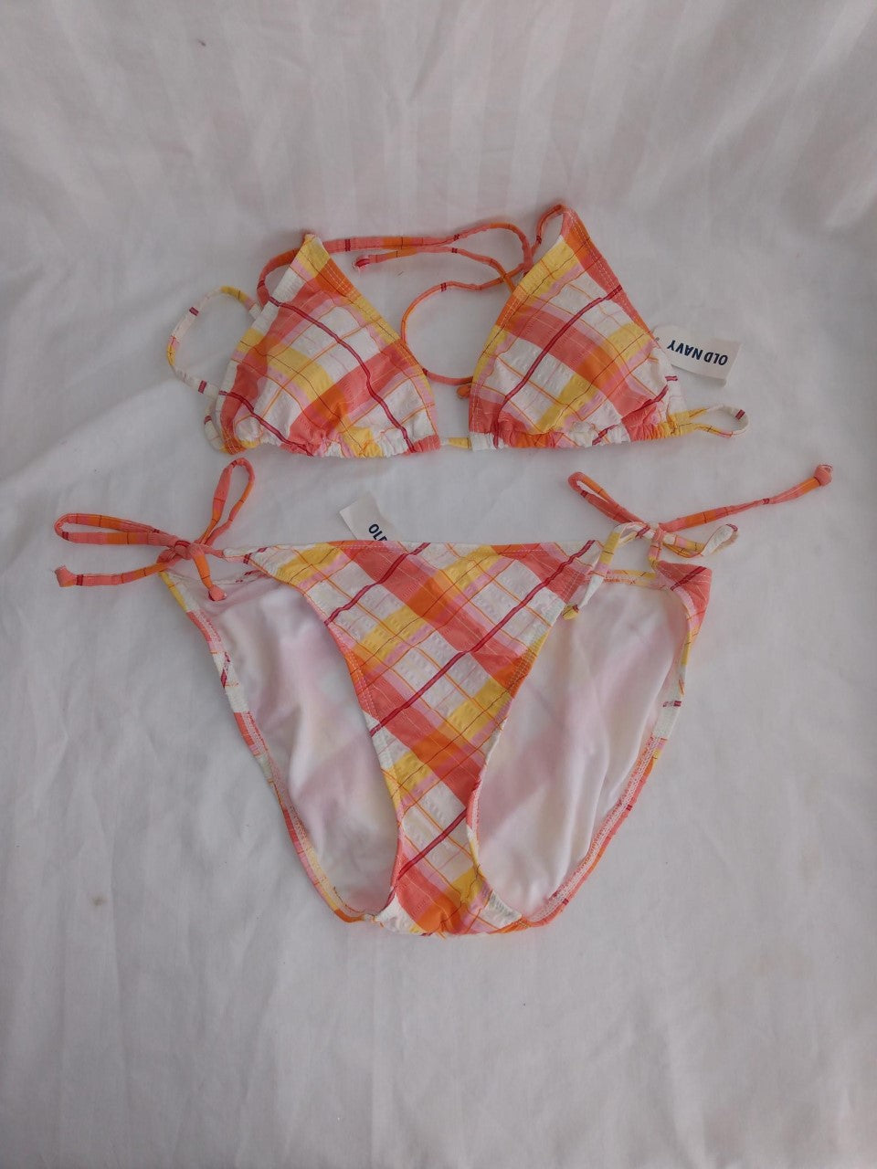 NWT - Old Navy Orange White Bikini Swimsuit - Medium