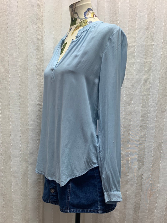 NWT - VELVET GRAHAM & SPENCER belize blue Rosie Long Sleeve Top - XS