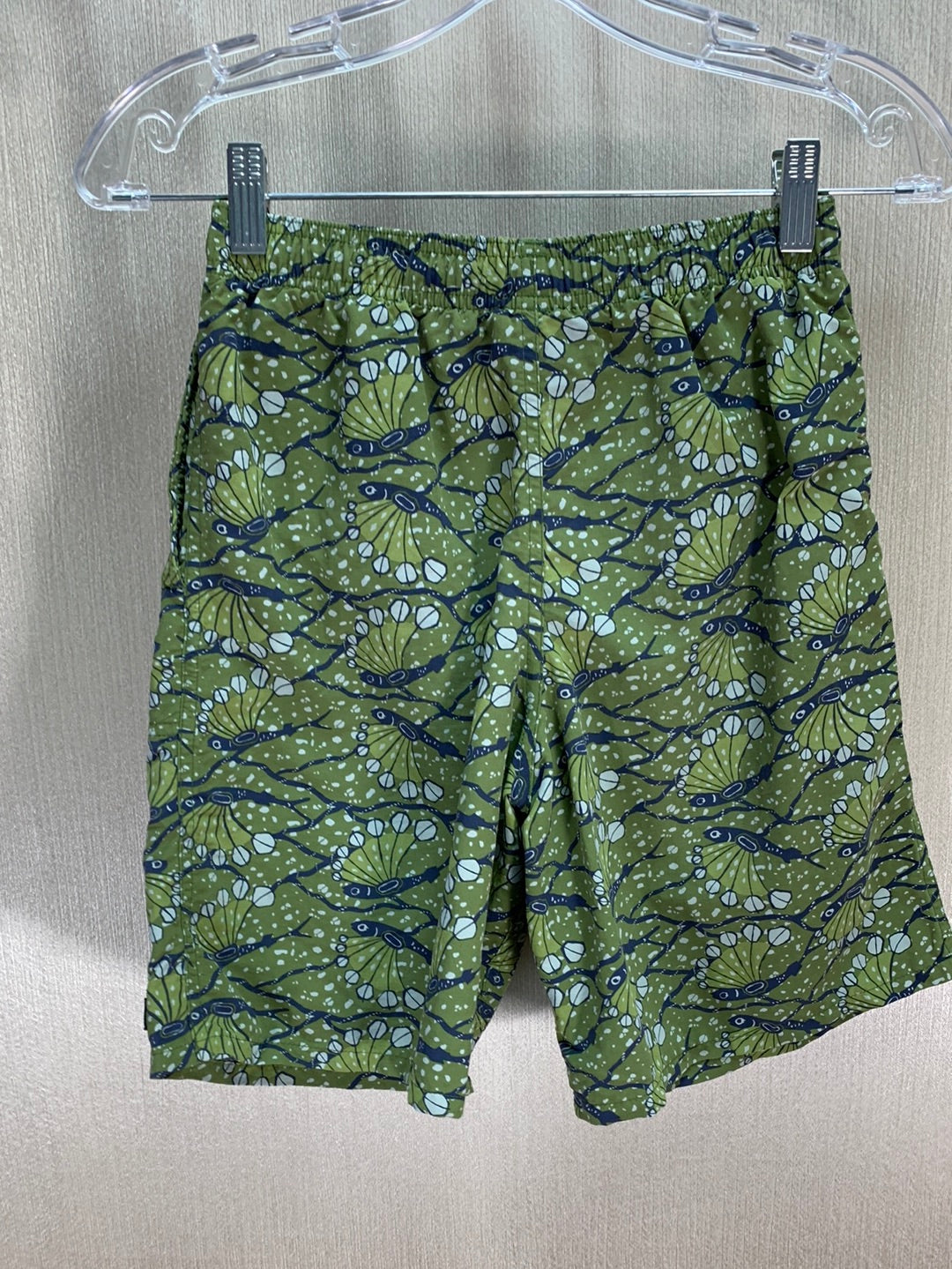 PATAGONIA green print Baggies 7" Lined Shorts - Kids' XL | 14