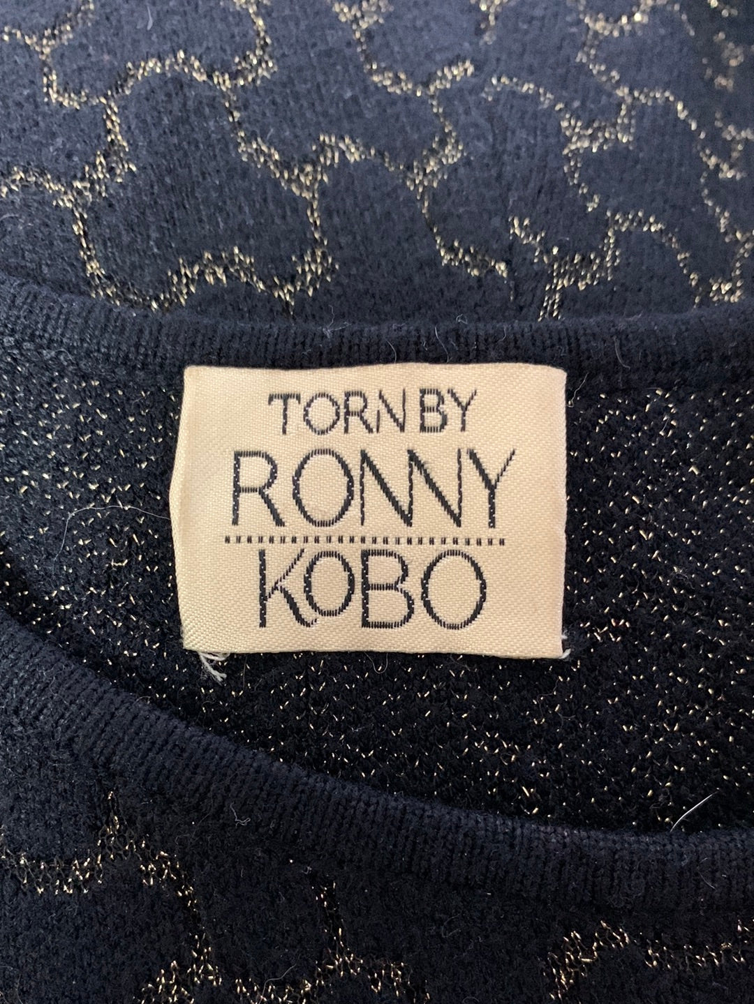 RONNY KOBO black gold Malu Fit and Flare Jacquard Cap Sleeve Dress - S