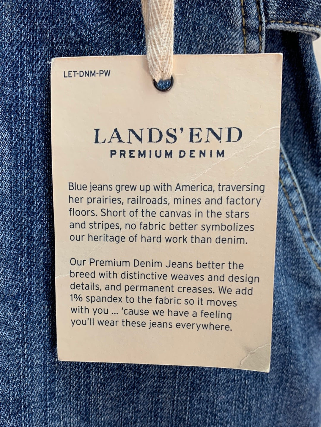 NWT - LANDS' END blue Premium 21.5" Denim Skirt - 18