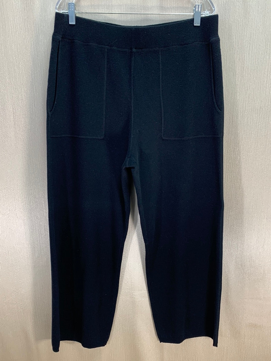 NWT - J. CREW black Wool Cotton Pull On Wide Leg Sweater Pants - XL