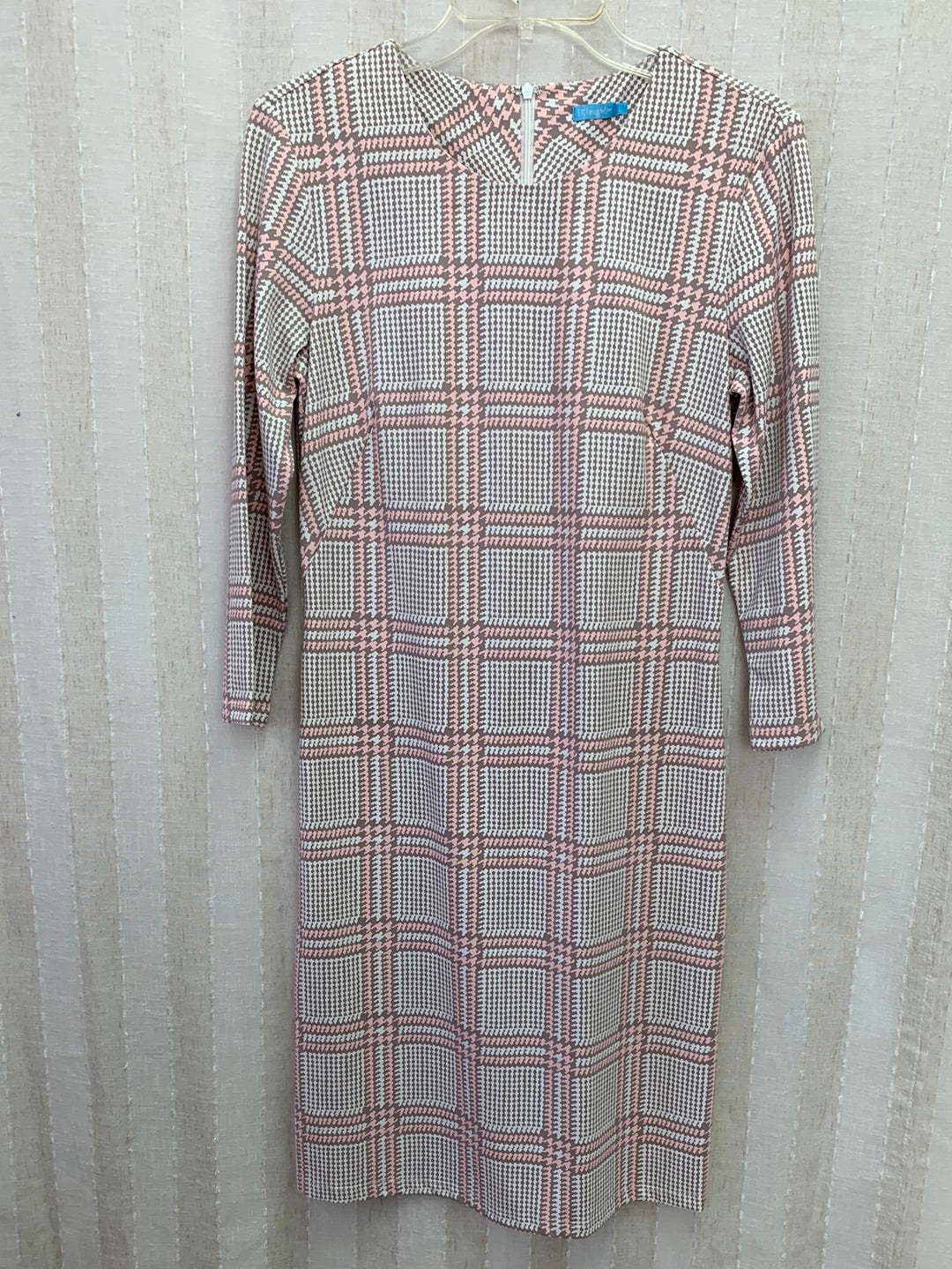 NWT - J. MCLAUGHLIN khaki pink Hilltop Plaid Catalina Cloth Sophia Dress - S