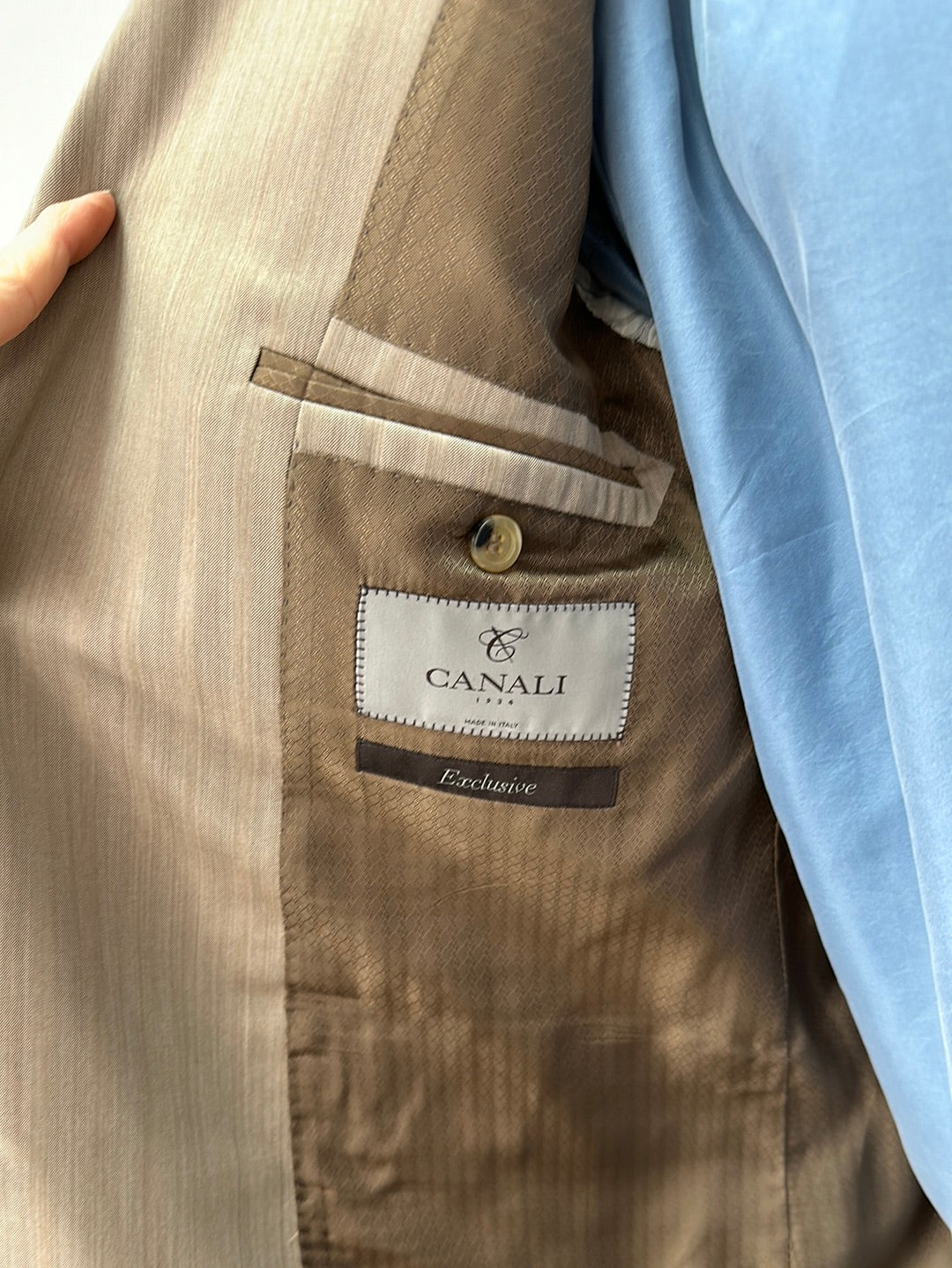 CANALI light brown 100% Wool Super 150's 2 Button Sport Coat - 54 / US 44L