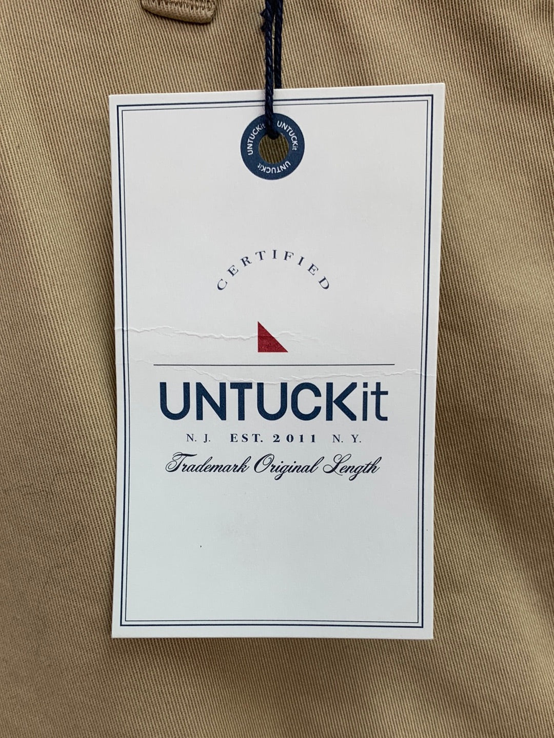 NWT - UNTUCKIT tan khaki Relaxed Fit St. Clair Pants - 34x32