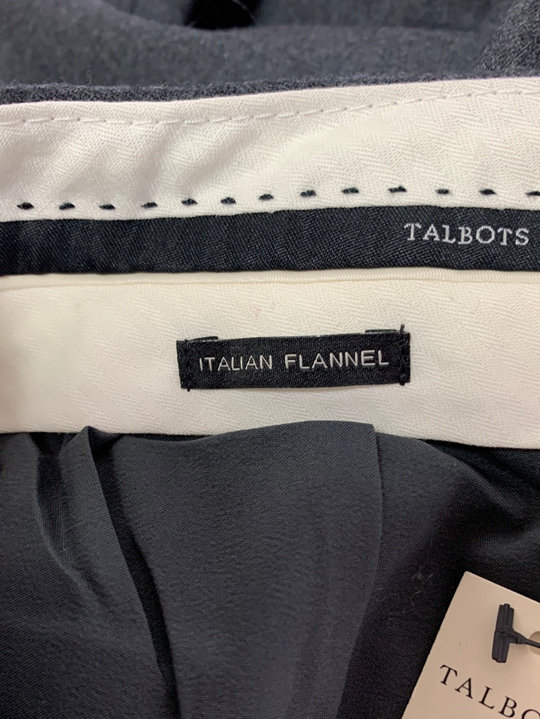 NWT - TALBOTS charcoal grey Italian Flannel Wool Windsor Curvy Pants - 10