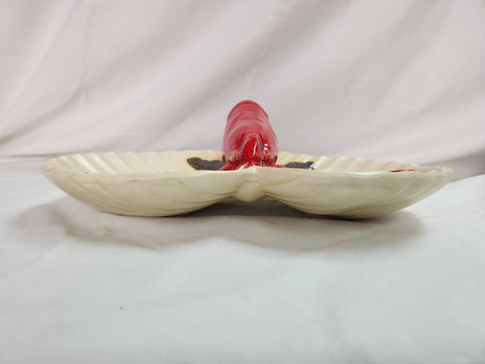 Mid-20th Century Ceramic Divided Lobster Serving Tray by Holland Mold