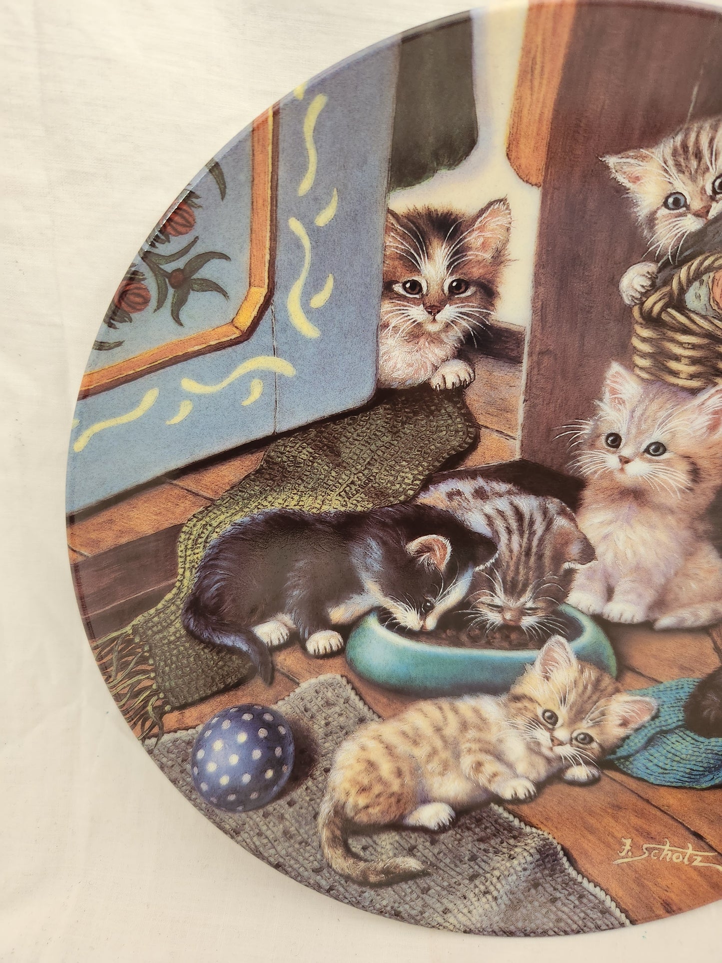 Bradford Exchange - Litter Rascals "Cozy Commons" Decorative Plate by Jurgen Scholz