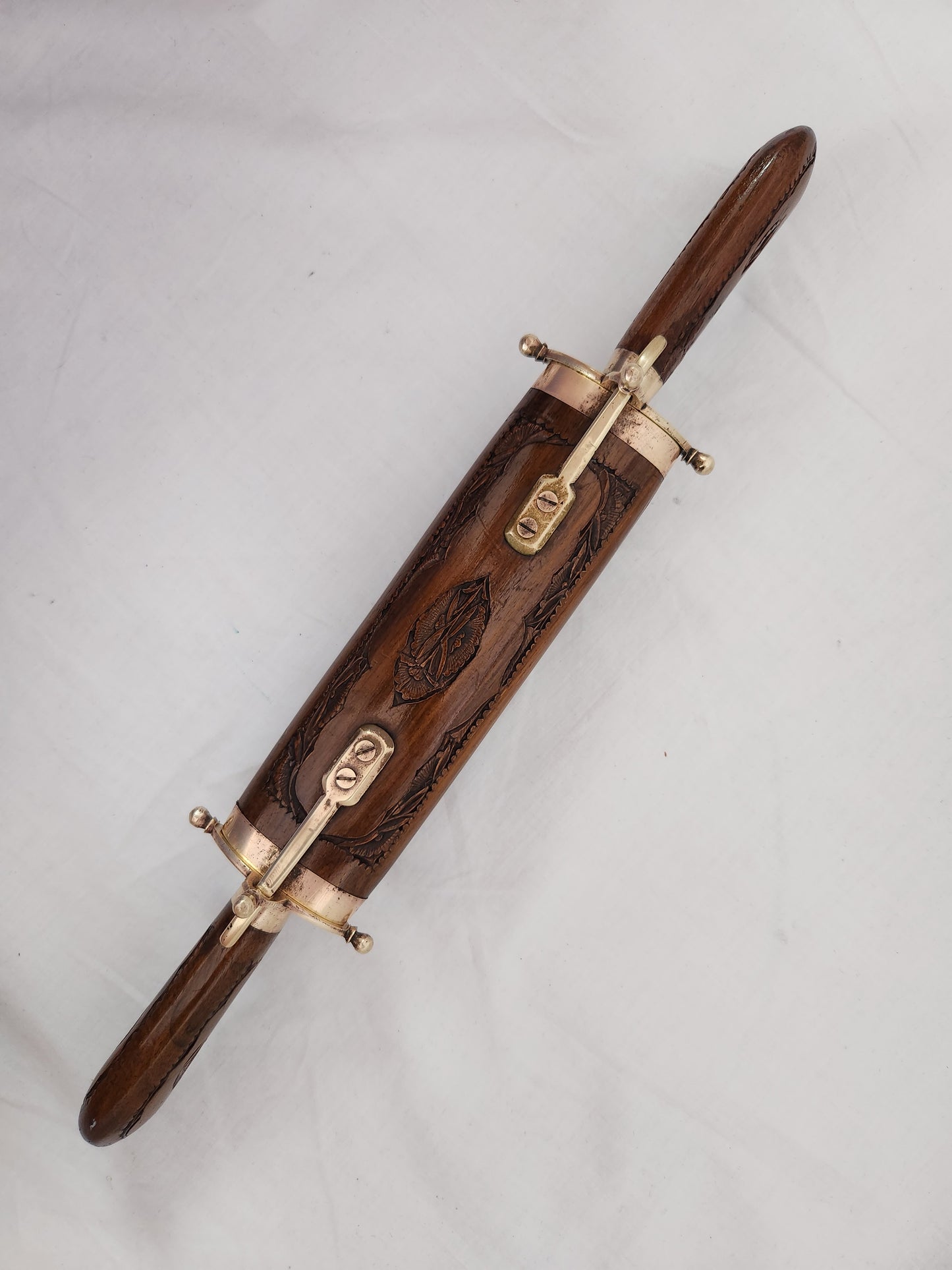 VTG - Indian Knife & Fork Carving Set w/Wood & Brass Case
