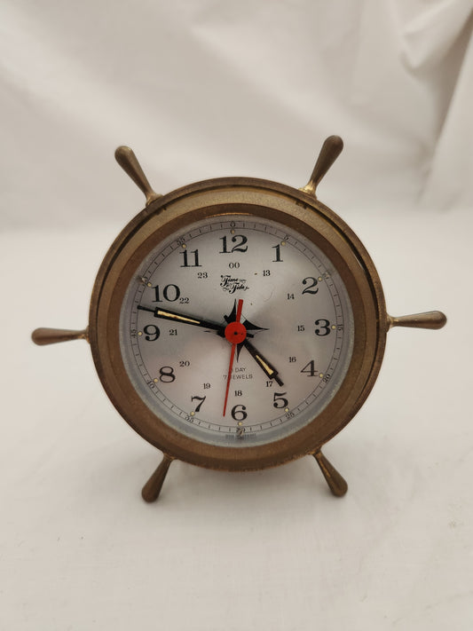 VTG - 8-Day 7-Jewels Helmsman Brass Clock made in Germany by Time & Tide Inc.