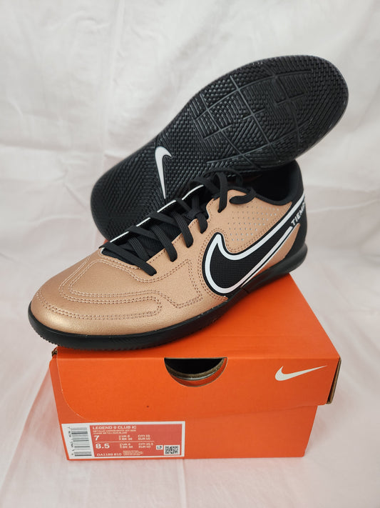 NIB - Nike Tiempo Legend 9 Club Metalic Copper Indoor Soccer Shoes - Size: Men 7/ Women 8.5