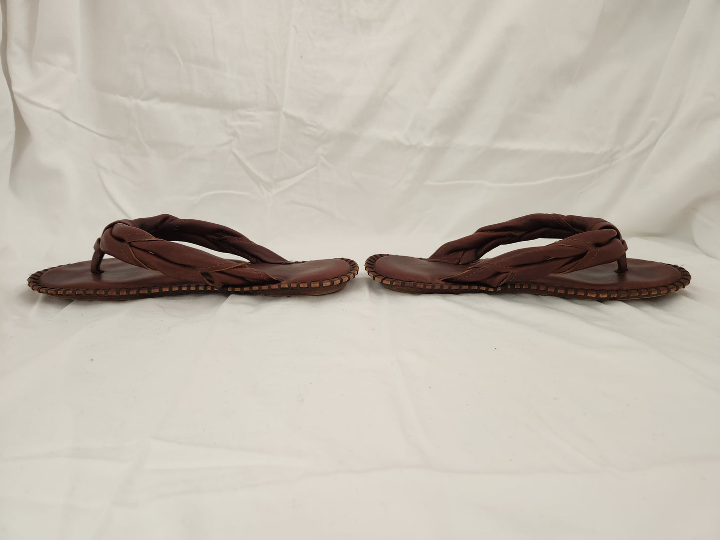 Acne Studios Chestnut Brown Leather Thong Flat Sandal - Size: 40 (US 8.5/9)