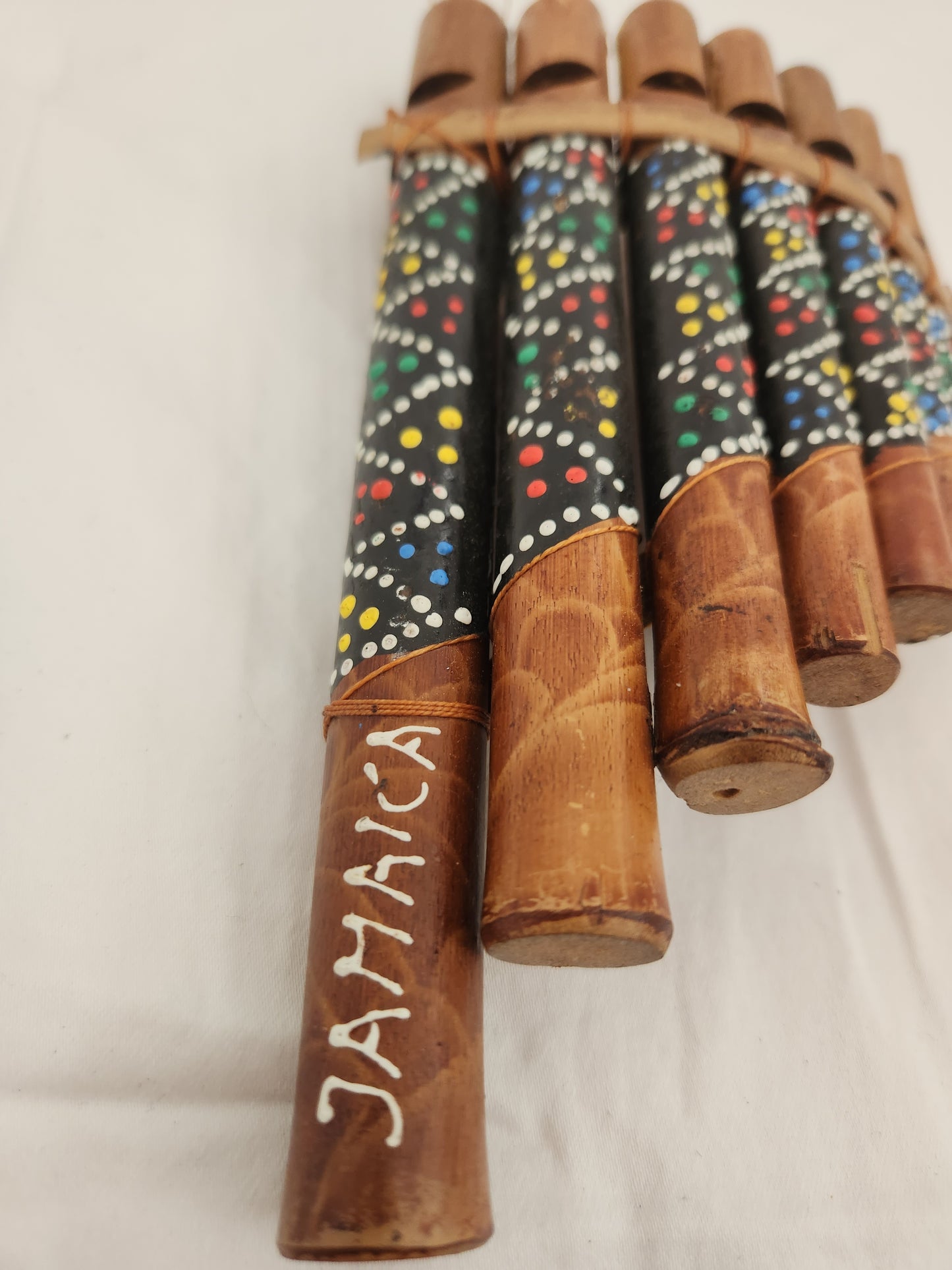Hand Painted Jamaica Bamboo Pan Flute