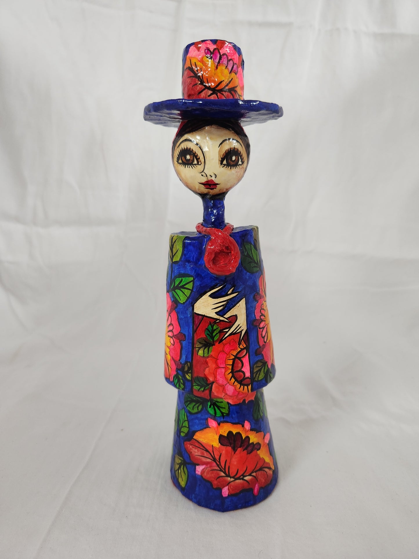 VTG - 1960's Abelardo Ruiz Papier Mache Mexican Folk Art Candle Holder
