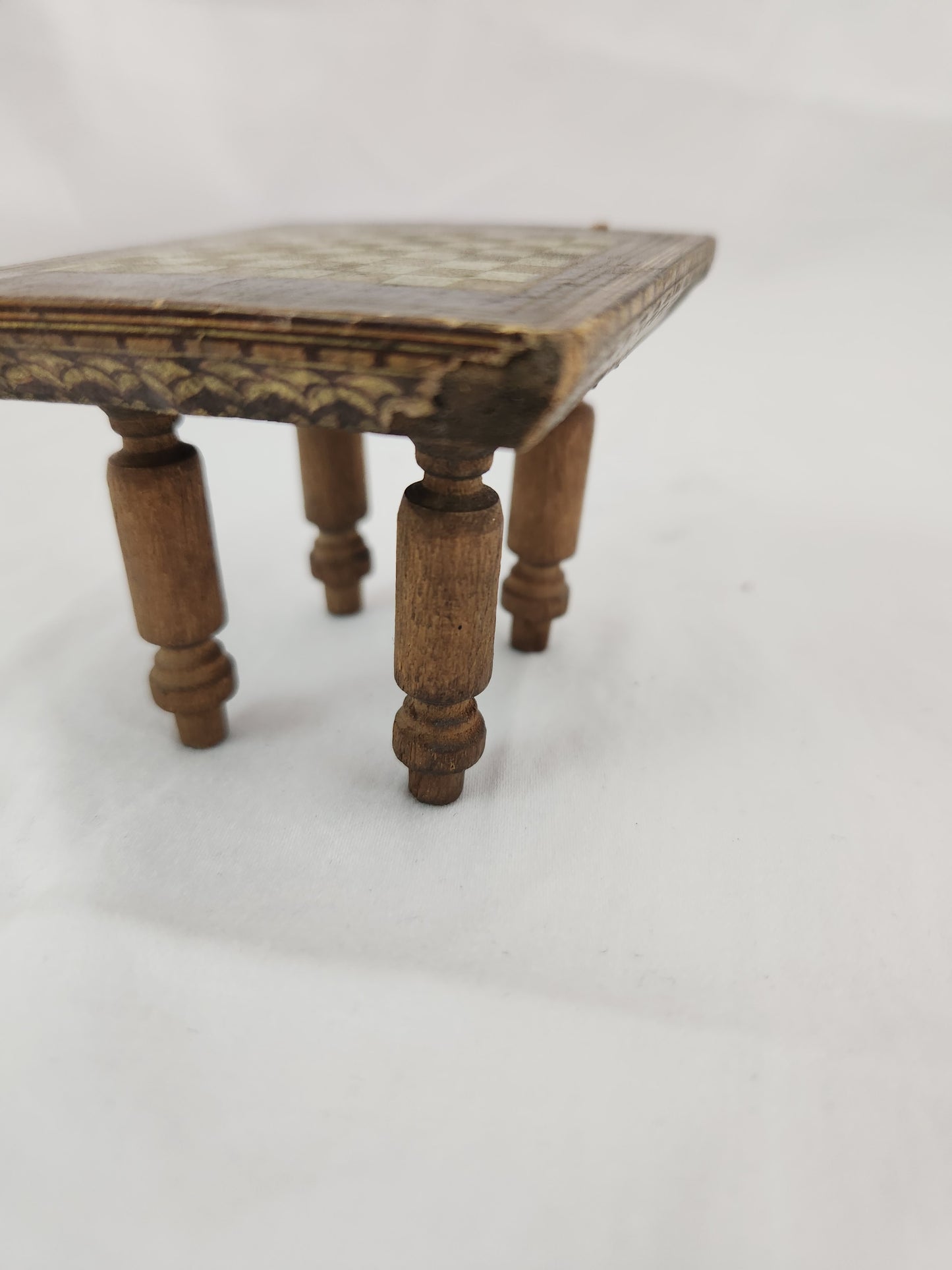 VTG - Bliss Co. Lithographed Dollhouse Chess Table - RARE