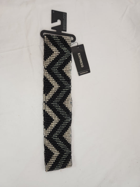 NWT - Express Black/Gray & Silver 2-1/2 Stretch Belt - Size: Small
