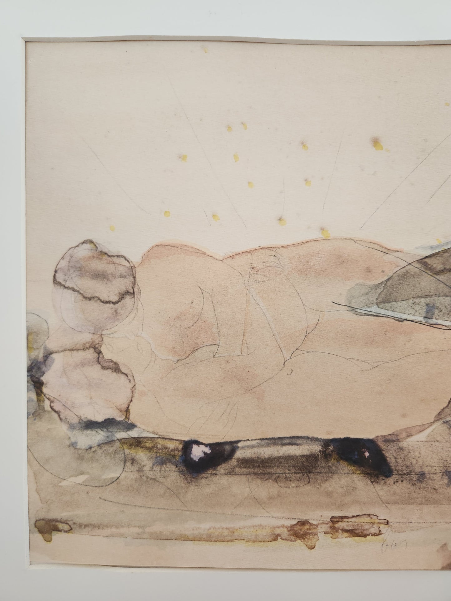 RARE - "Blitis" Facsimile Watercolor Print by Auguste Rodin (1840-1917)