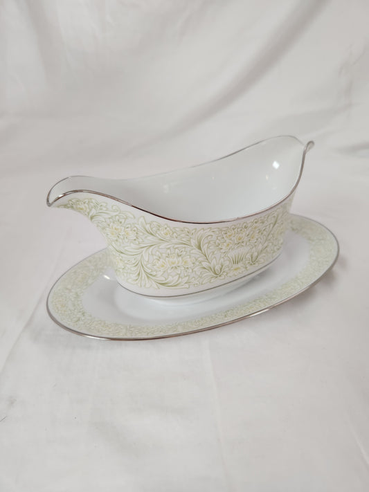 Sango China PHOENICIA Gravy Boat with Attached Underplate #3765