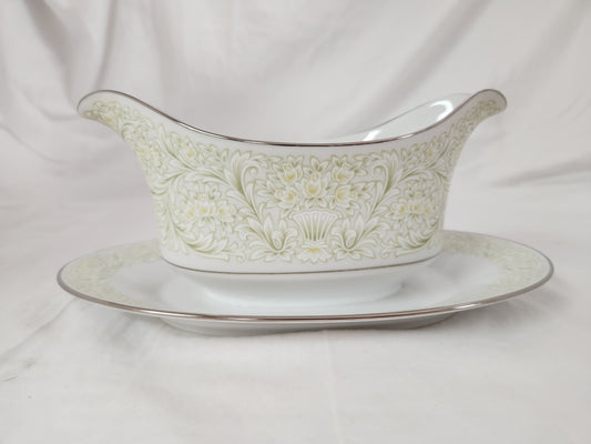 Sango China PHOENICIA Gravy Boat with Attached Underplate #3765