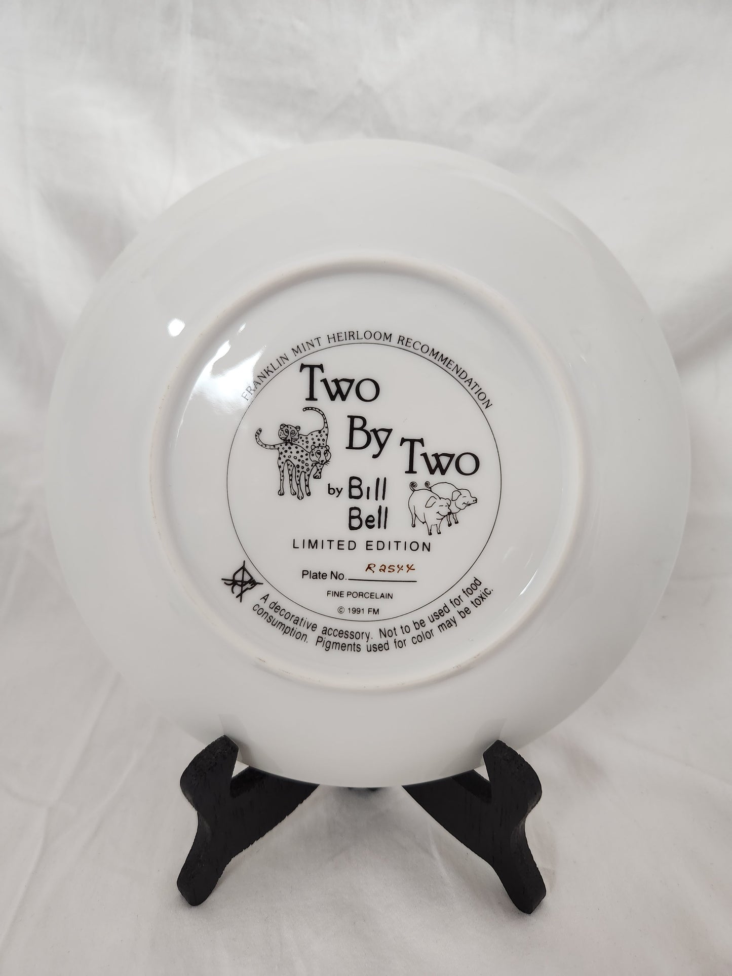 1991- limited Edition "Two by Two" Decorative Plate by Bill Bell - Plate #R2544