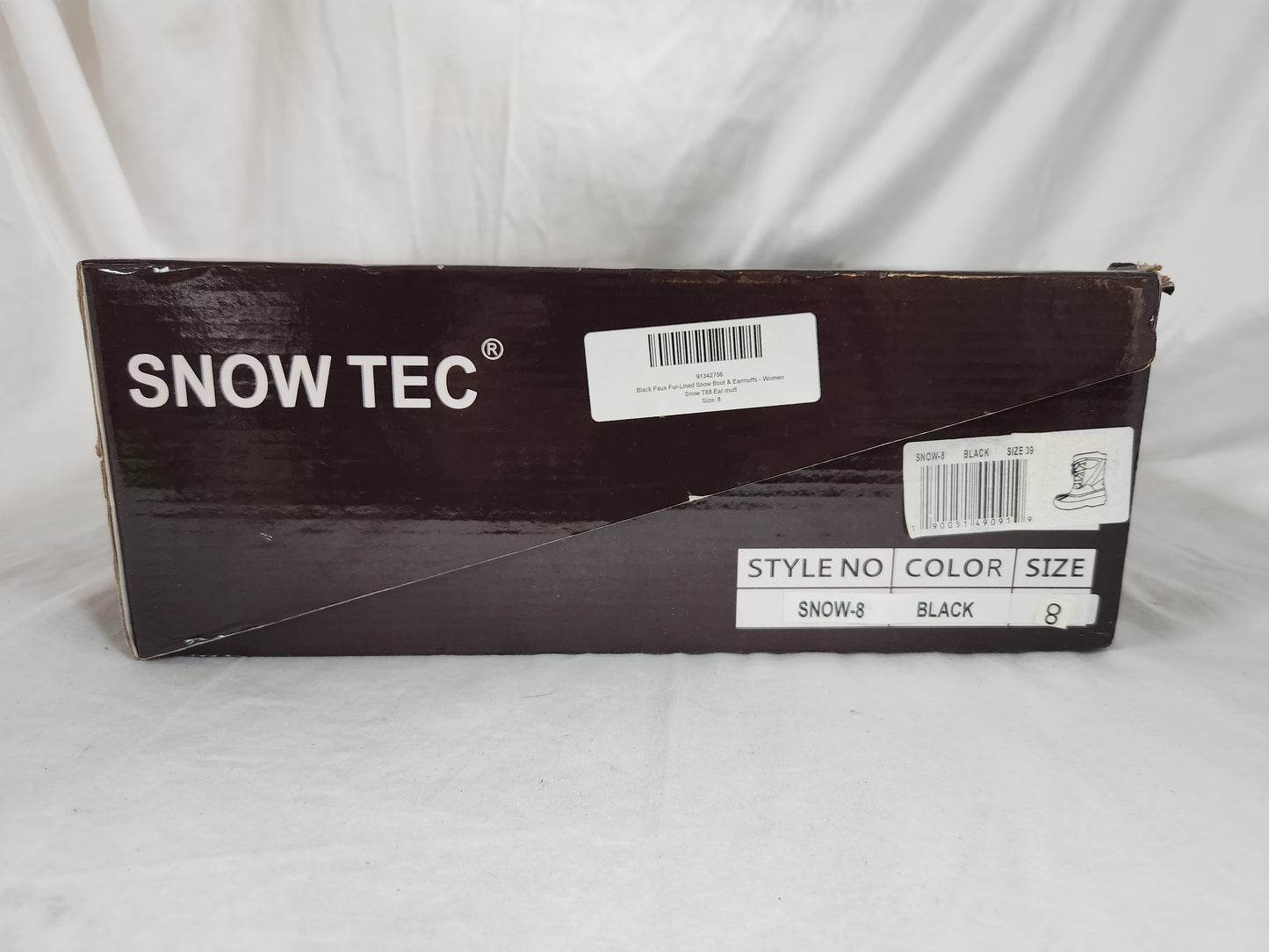 Snow Tec Women's Black Snow-8 Boots with Ear Muffs- Size: 8