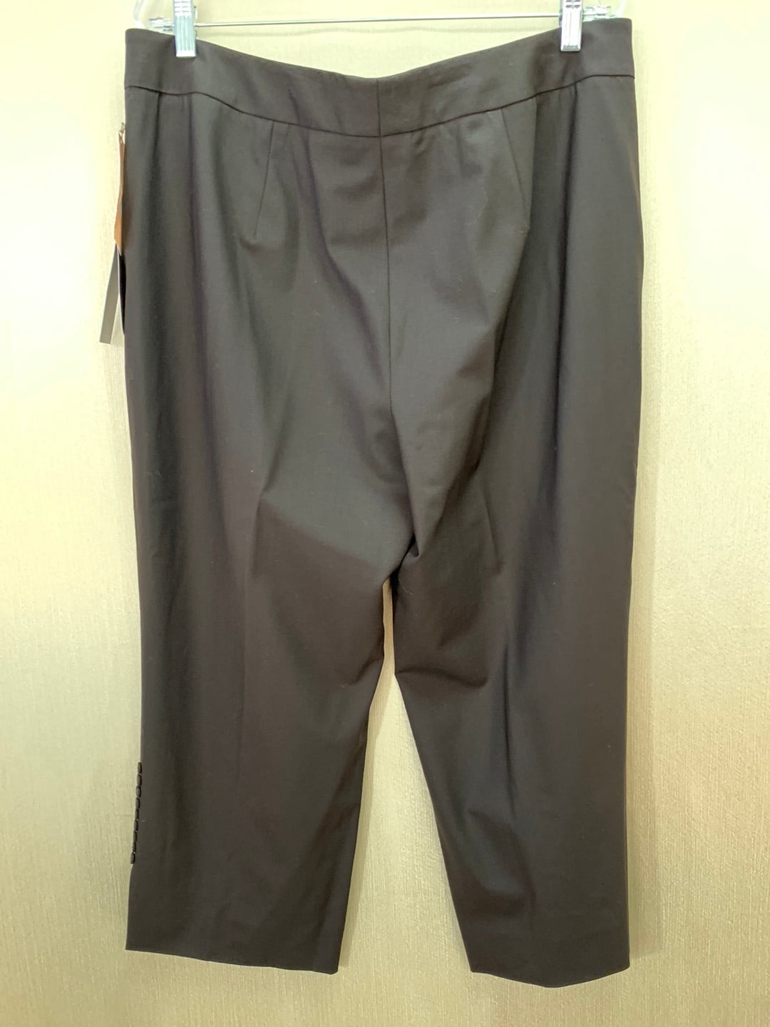 NWT - TESORI WOMAN ash brown Wool Unlined Cropped Pants - 16W