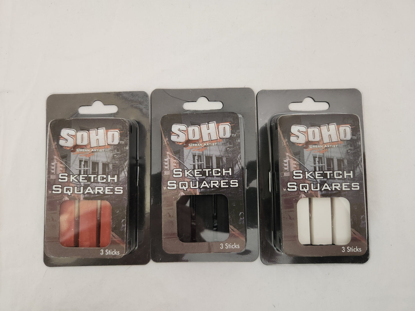 Soho Urban Artist Charcoal Sketch Squares 3-Pack (set of 3)