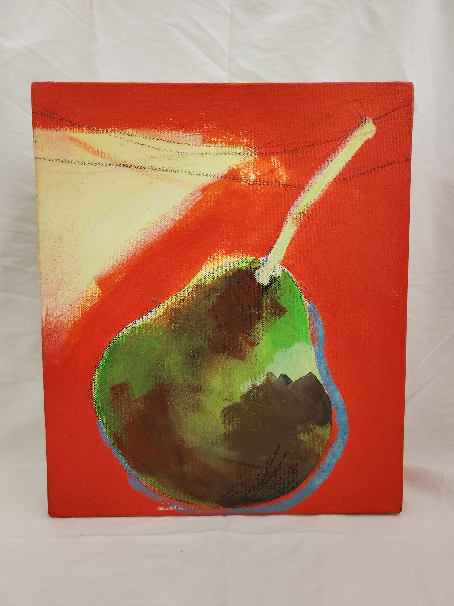Jenifer Padilla Mixed Media Acrylic "Pear" Painting - 9-5/8"x11-3/8"